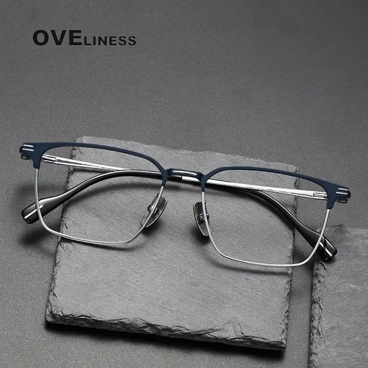 Oveliness Full Rim Square Titanium Acetate Eyeglasses 70801 Full Rim Oveliness