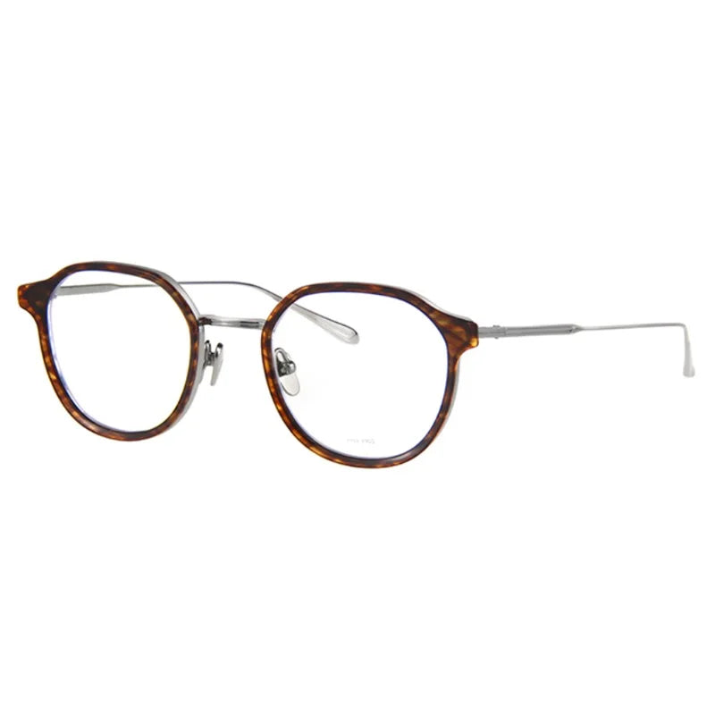 Aimee Unisex Full Rim Round Titanium Acetate Eyeglasses 2241 Full Rim Aimee Tortoise-Silver  