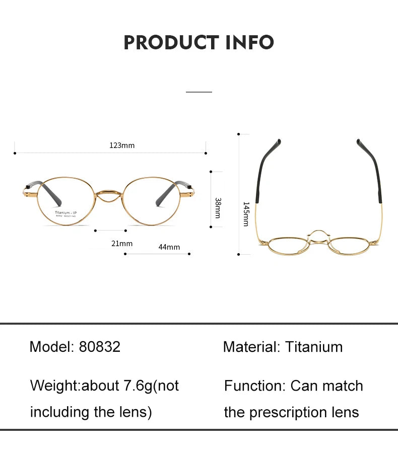 Aimee Unisex Full Rim Oval Square Titanium Eyeglasses 80832