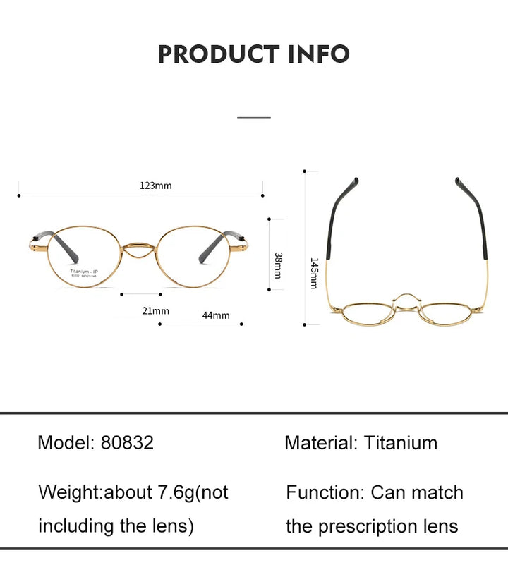 Aimee Women's Full Rim Small Frame Width Oval Titanium Eyeglasses 80832