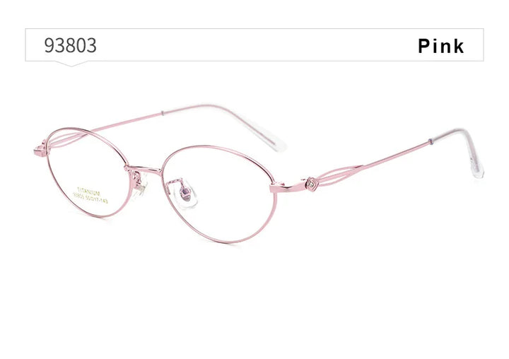 Gmei Optical 93803 women's oval titanium prescription eyeglasses — view 4