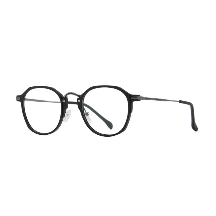 Ralferty Women's Full Rim Polygon Tr 90 Titanium Eyeglasses R847 Full Rim Ralferty C04 Matt Black CHINA 