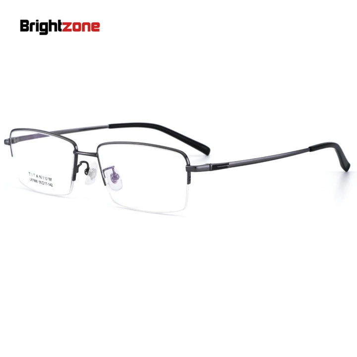 Brightzone Unisex Semi Rim Square Titanium Eyegasses 71457 Semi Rim Brightzone