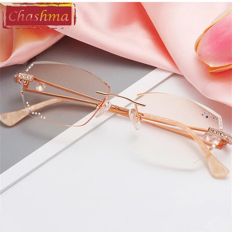 Chashma Ottica Women's Rimless Oval Titanium Eyeglasses 3010 Rimless Chashma Ottica   