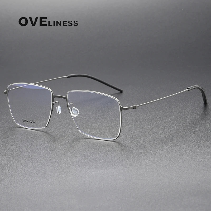 Oveliness Unisex Full Rim Square Screwless Titanium Eyeglasses 925508