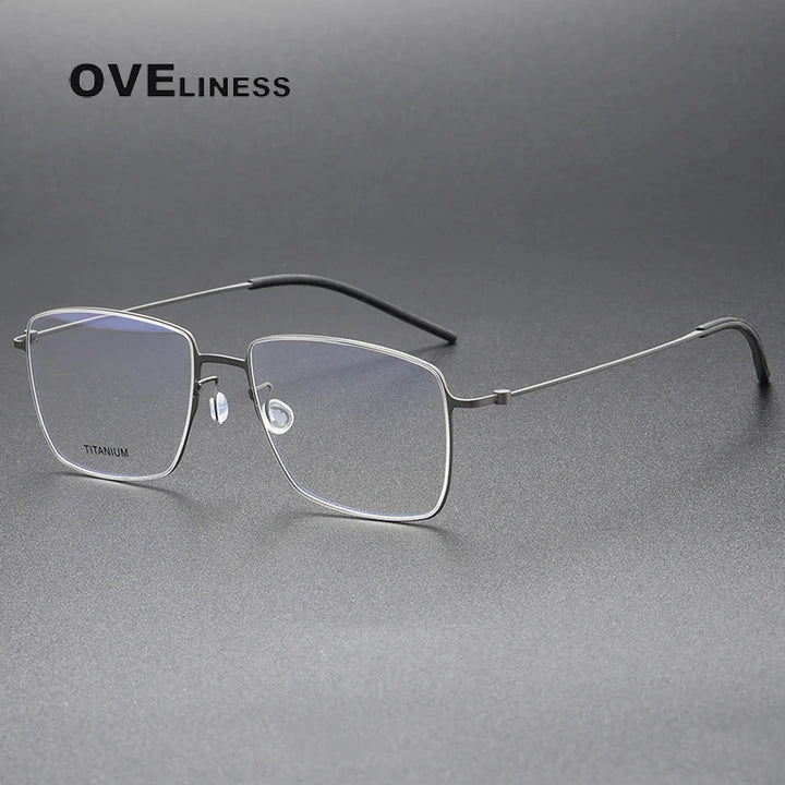 Oveliness Unisex Full Rim Square Screwless Titanium Eyeglasses 925508