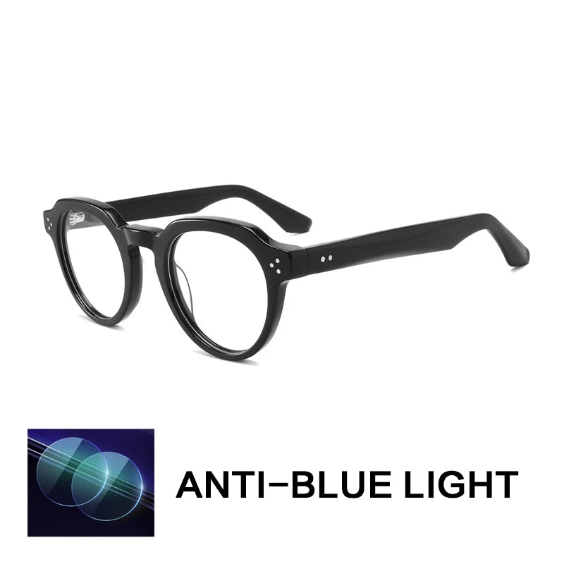 Gatenac Unisex Full Rim Flat Top Oval Acetate Reading Glasses G1158