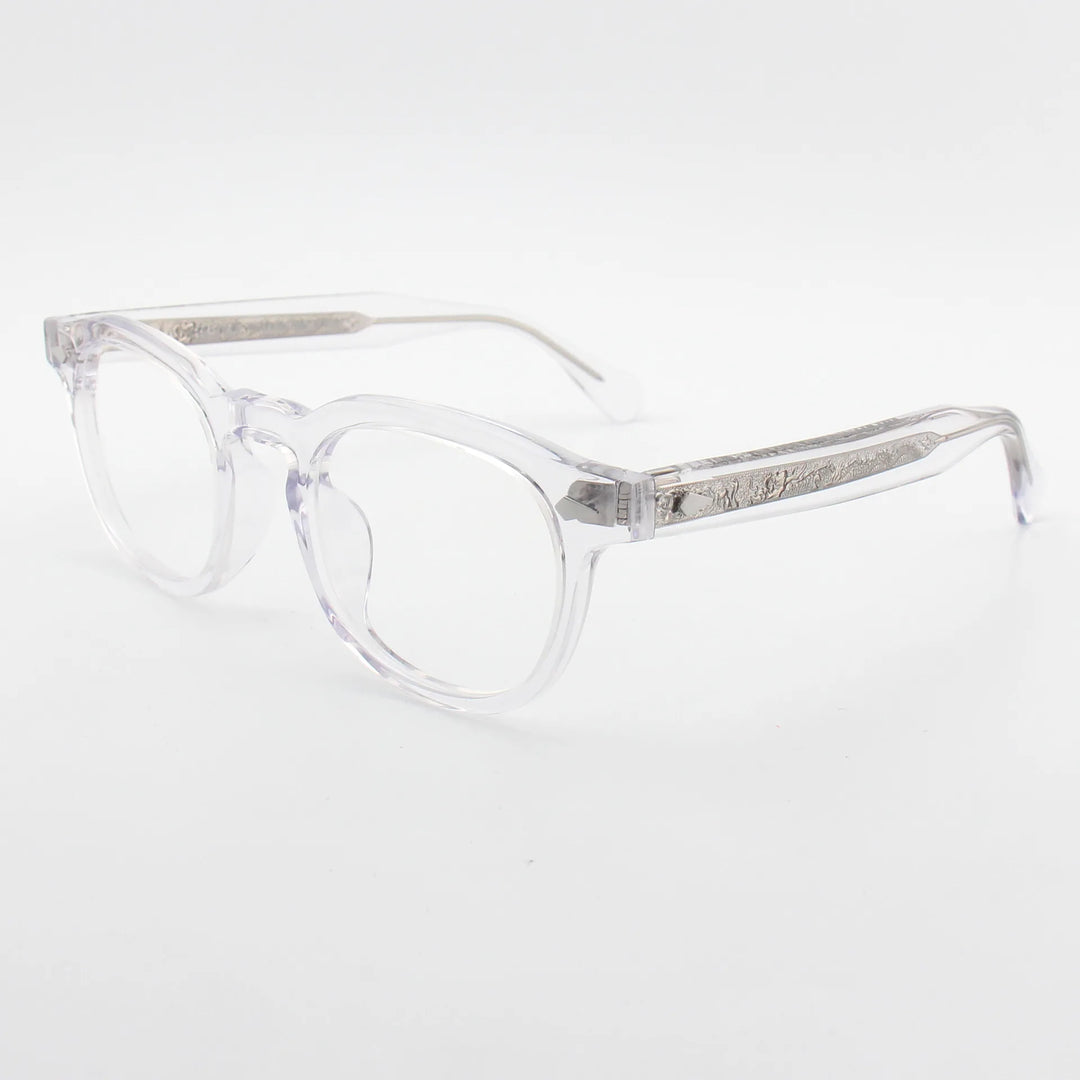 Black Mask Unisex Full Rim Round Square Acetate Eyeglasses 602504
