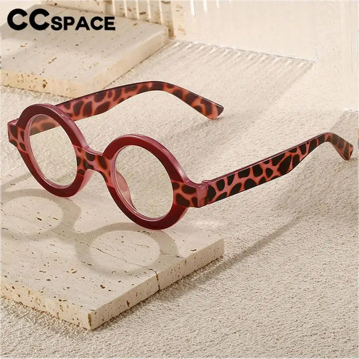 CCspace Women's Full Rim Round Thick Polycarbonate Reading Glasses 57557 Reading Glasses CCSpace   