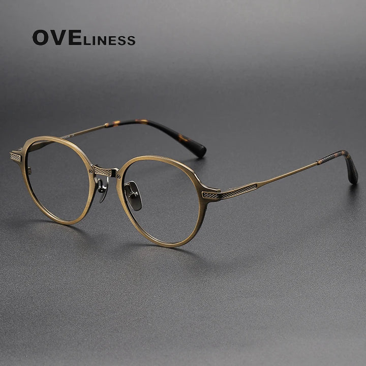 Oveliness Unisex Full Rim Oval Round Titanium Eyeglasses 3426 Full Rim Oveliness bronze  