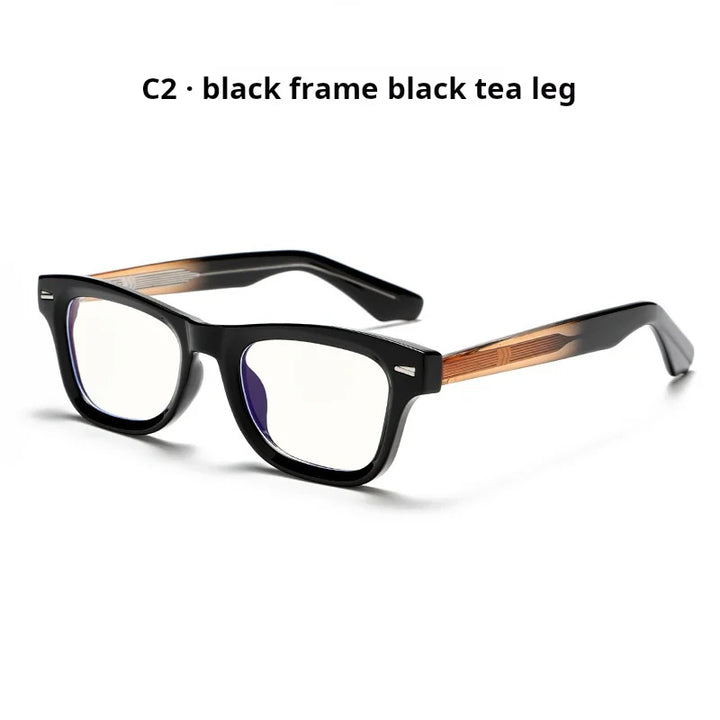 Xbora Unisex Full Rim Brow Line Square Tr 90 Alloy Eyeglasses 542529