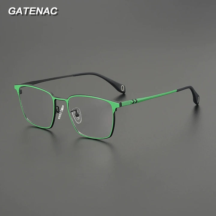 Gatenac Women's Full Rim Flat Top Square Titanium Eyeglasses G85856