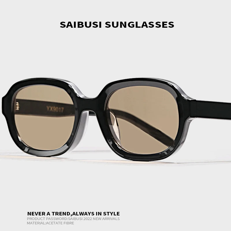 Hewei Unisex Full Rim Oval Acetate Sunglasses 0011 Sunglasses Hewei   