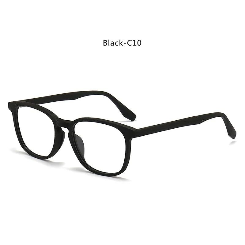 Hdcrafter Unisex Full Rim Square Oval Bamboo Wood Eyeglasses 48083 Full Rim Hdcrafter Eyeglasses Black-C10