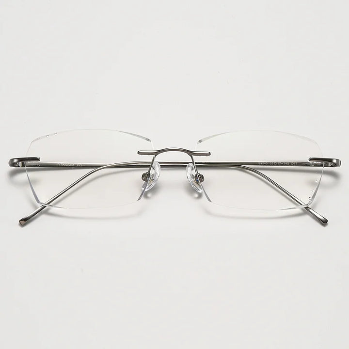 KatKani Unisex Rimless Square Titanium Eyeglasses A69045 Rimless KatKani Eyeglasses   