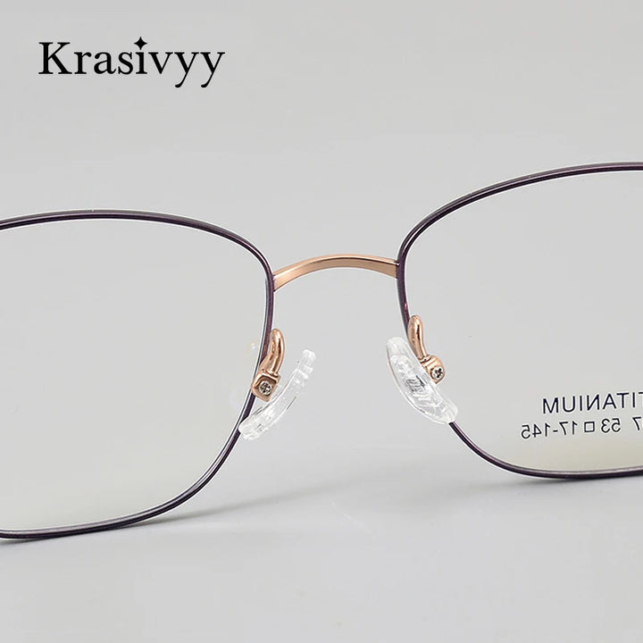 Krasivyy Women's Full Rim Square Cat Eye Titanium Eyeglasses 443007 Full Rim Krasivyy   