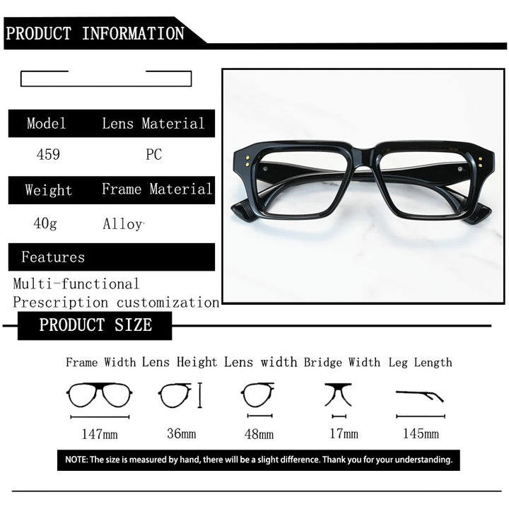 Kocolior Unisex Full Rim Square Alloy Tr 90 Photochromic Reading Glasses 642459