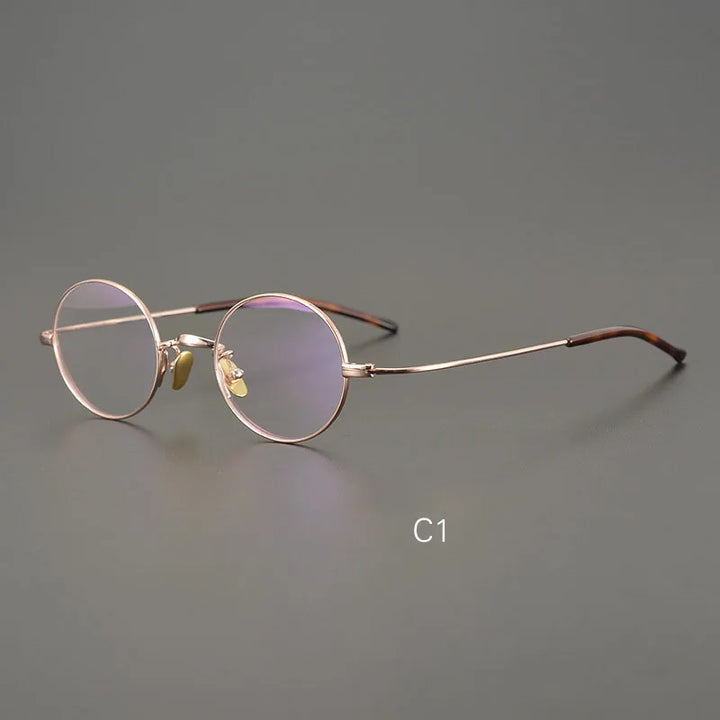 Yujo Unisex Full Rim Oval Round Titanium Eyeglasses 563143