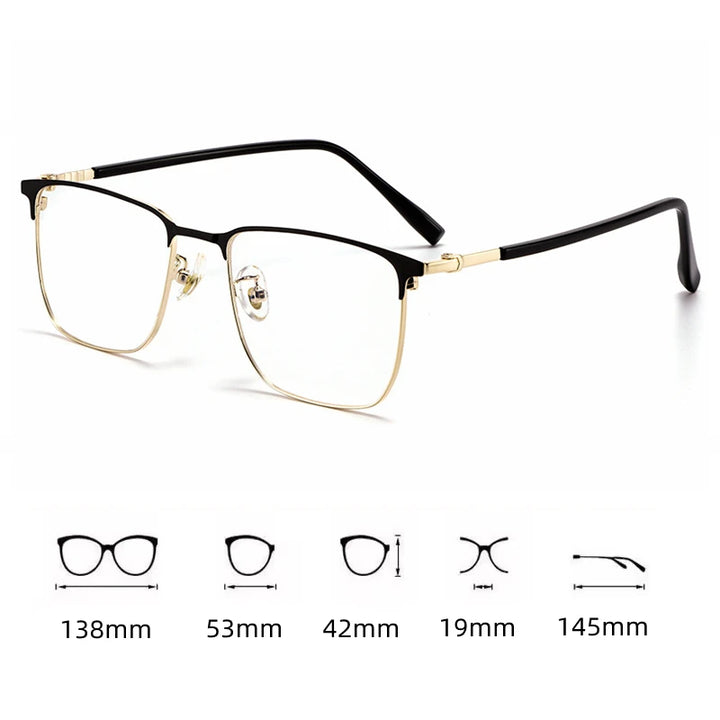 Kocolior Women's Full Rim Square Alloy Photochromic Reading Glasses 398619