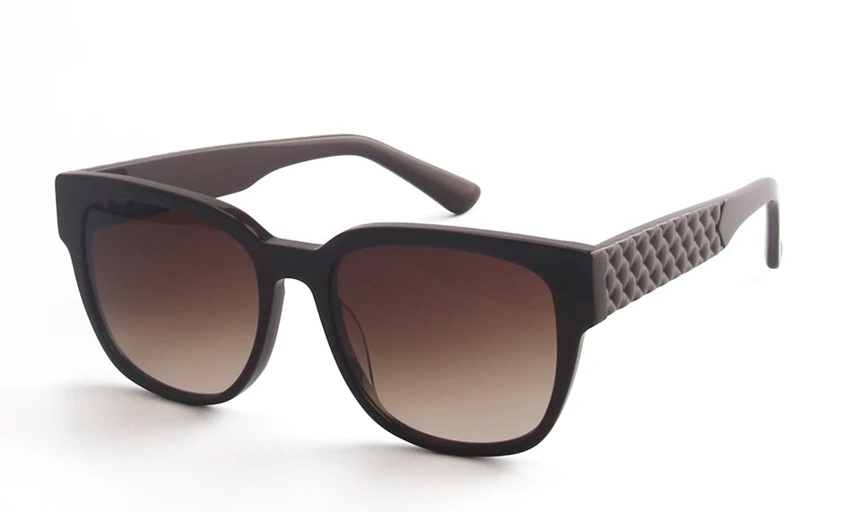 Esnbie Women's Full Rim Oval Cat Eye Acetate Sunglasses 472258