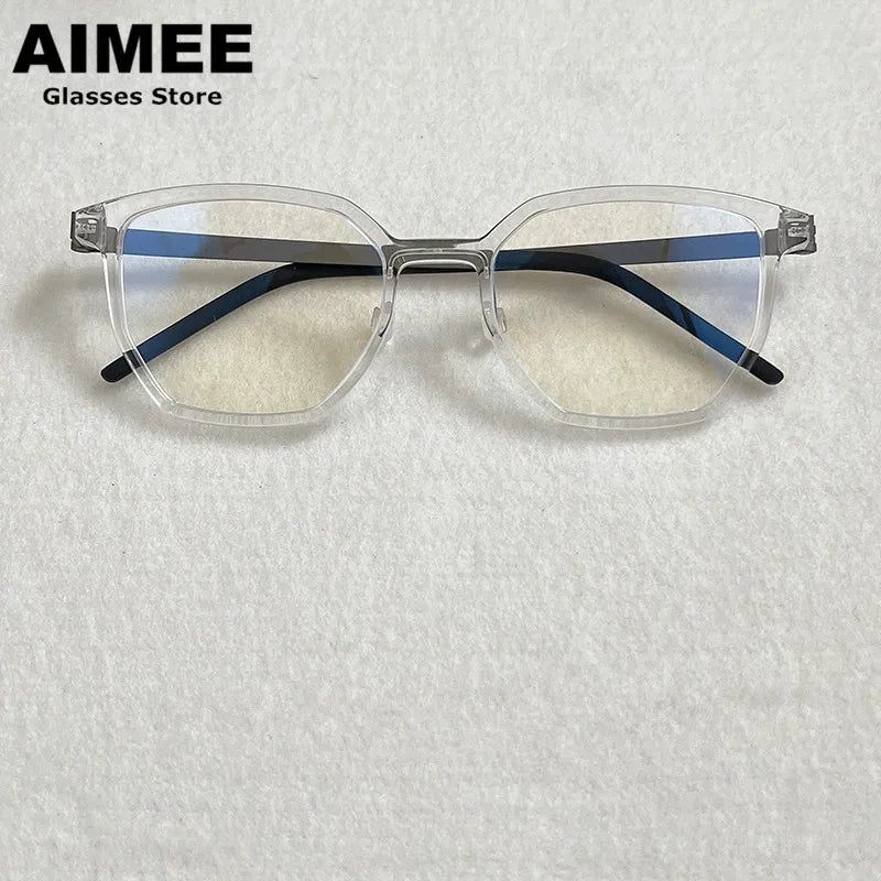 Aimee Unisex Full Rim Square Titanium Acetate Eyeglasses 81055