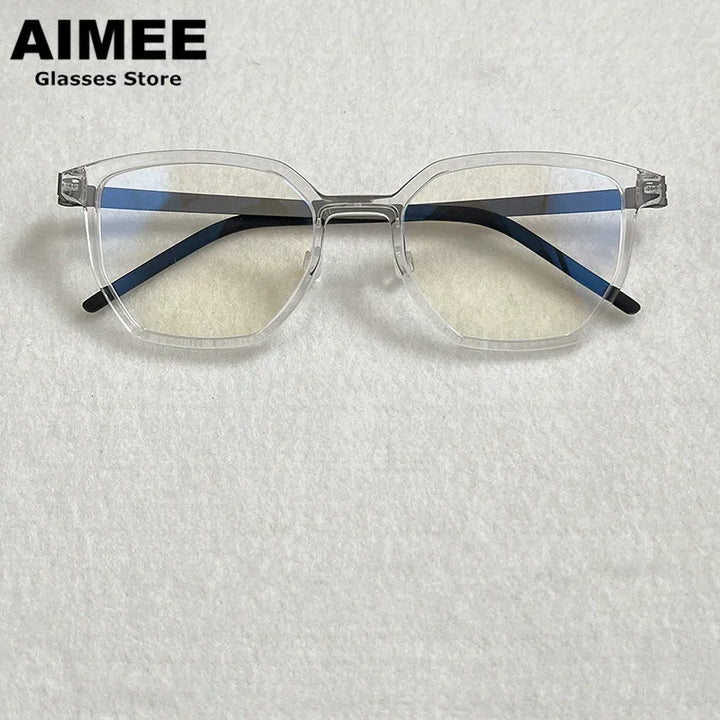 Aimee Unisex Full Rim Square Titanium Acetate Eyeglasses 81055