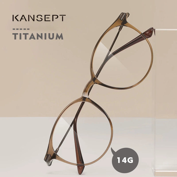 Kansept Women's Full Rim Round Oval Tr 90 Titanium Reading Glasses 44008 Reading Glasses Kansept   