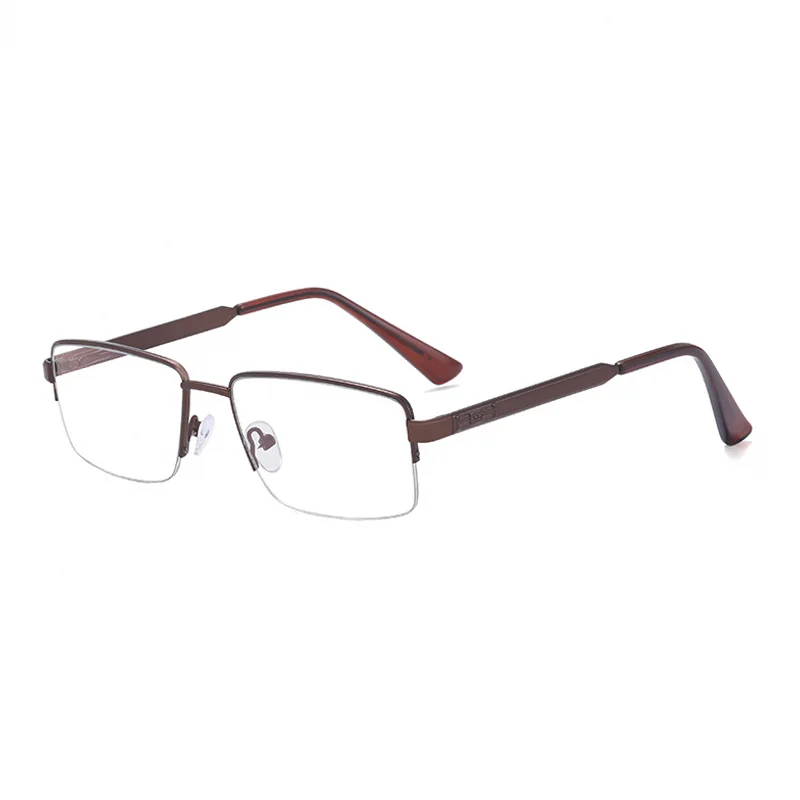 Ralferty Men's Semi Rim Square Alloy Eyeglasses L913 Semi Rim Ralferty C6 Bronze CHINA 