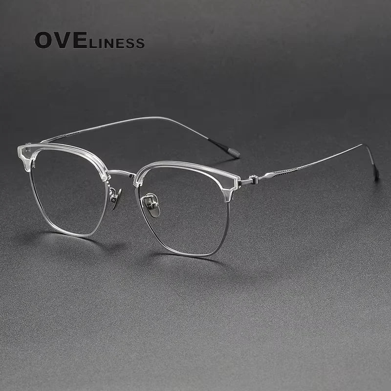 Oveliness Women's Full Rim Round Titanium Acetate Eyeglasses 380898