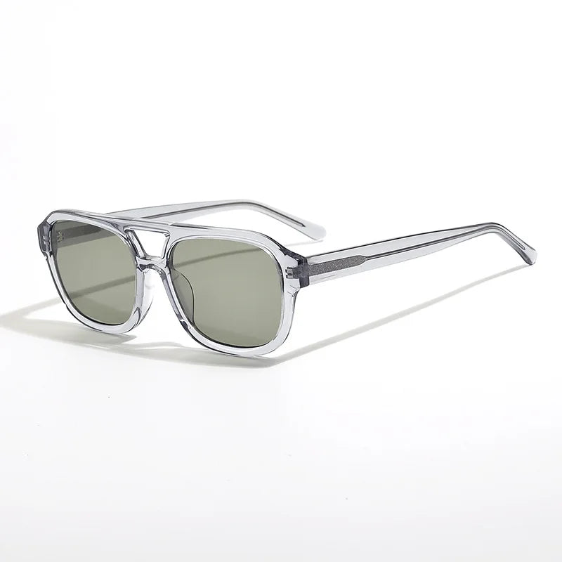 Black Mask Men's Full Rim Square Double Bridge Acetate Sunglasses 629008