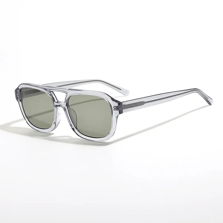 Black Mask Men's Full Rim Square Double Bridge Acetate Sunglasses 629008