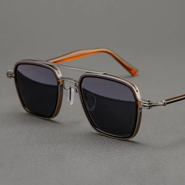 Black Mask Men Full Rim Square Titanium Polarized Sunglasses BM-5875S