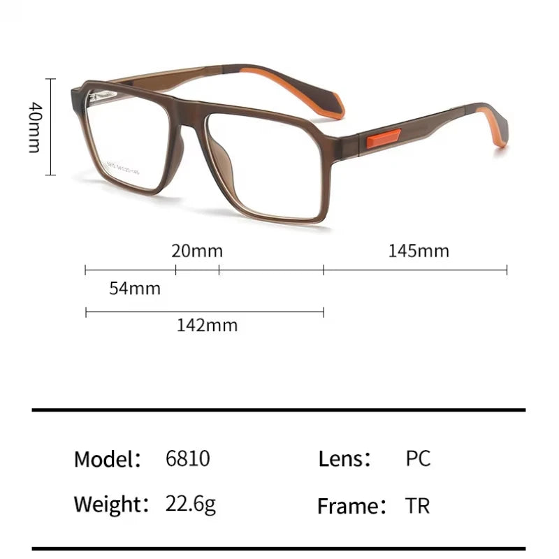 Muzz 68100 unisex rectangle TR-90 prescription eyeglasses — view 2