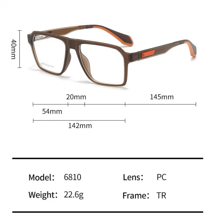 Muzz 68100 unisex rectangle TR-90 prescription eyeglasses — view 2