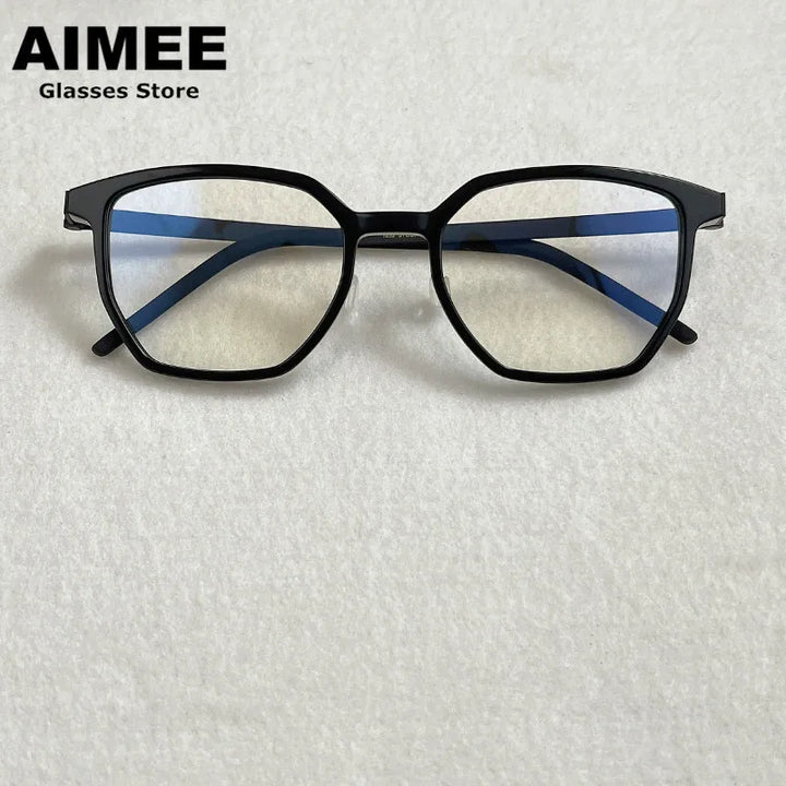 Aimee Unisex Full Rim Square Titanium Acetate Eyeglasses 81055