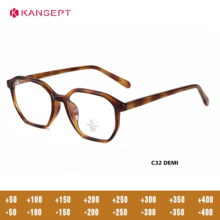 Kansept Unisex Full Rim Polygon Square Tr 90 Acetate Reading Glasses 29189