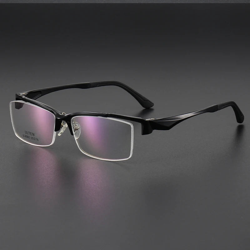 Muzz Men's Semi Rim Square TR 90 Pc Sport Eyeglasses 88085