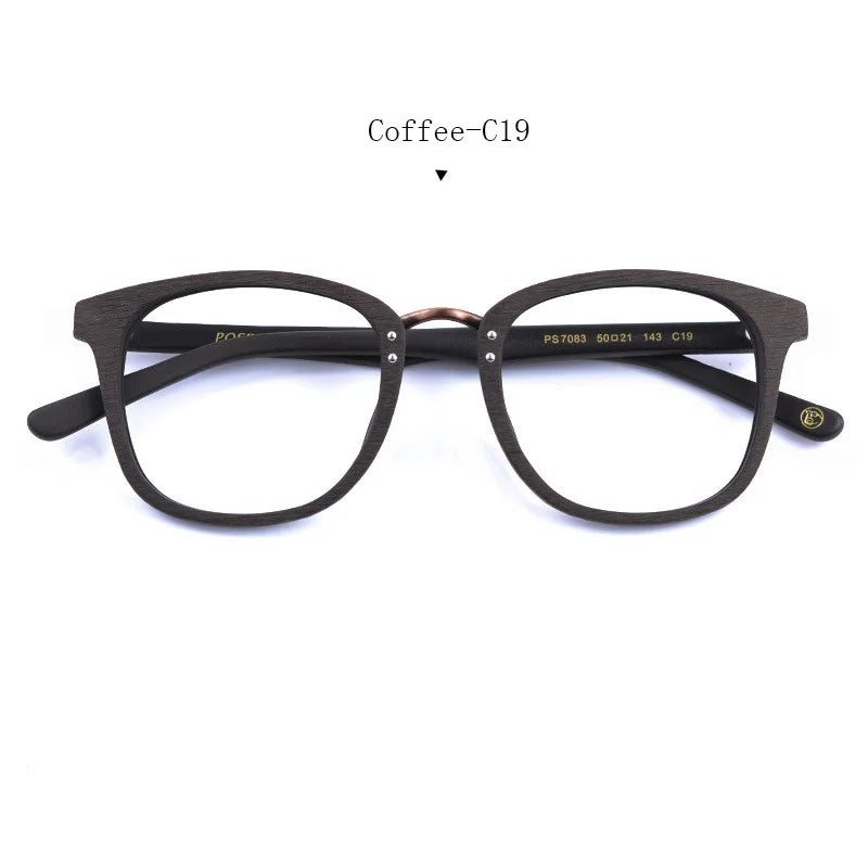 Hdcrafter Unisex Full Rim Square Acetate Alloy Eyeglasses 347083