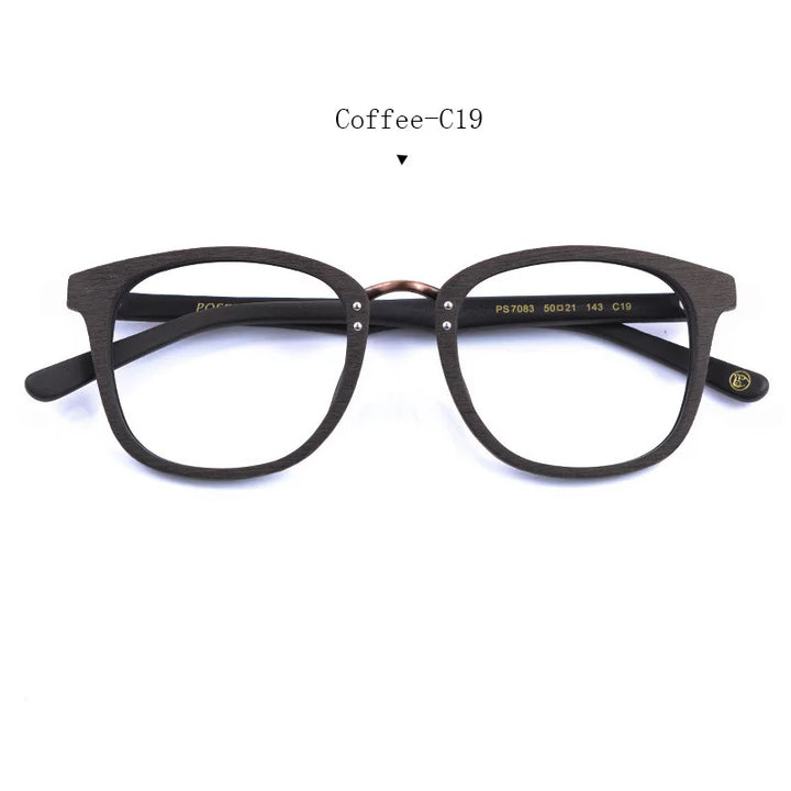 Hdcrafter Unisex Full Rim Square Acetate Alloy Eyeglasses 347083