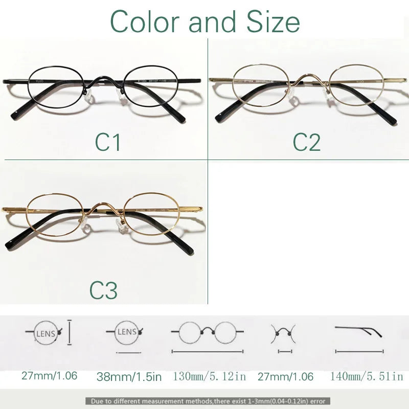 Yujo Women's Full Rim Oval Round Alloy Reading Glasses 14126
