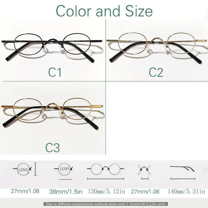 Yujo Women's Full Rim Oval Round Alloy Reading Glasses 14126