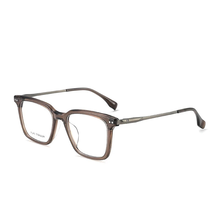 Yimaruili Unisex Full Rim Square Titanium Acetate Eyeglasses 58005