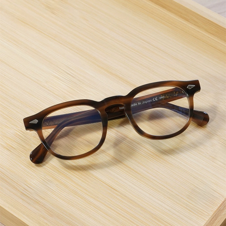 Black Mask Unisex Full Rim Round Square Acetate Eyeglasses 602504