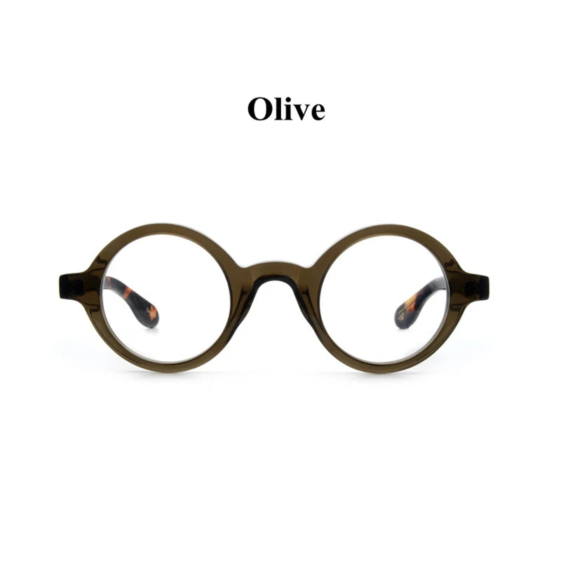 Black Mask Full Rim Round Acetate Optical Eyeglasses 424221 Full Rim Black Mask Olive  