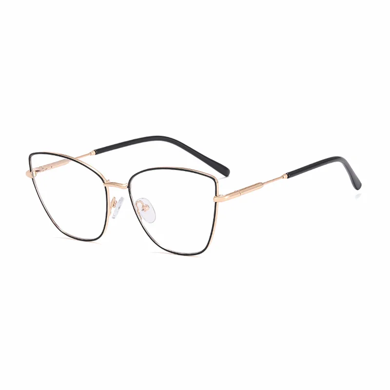 Ralferty Women's Full Rim Square Cat Eye Alloy Eyeglasses R95830 Full Rim Ralferty C5 Black CHINA 