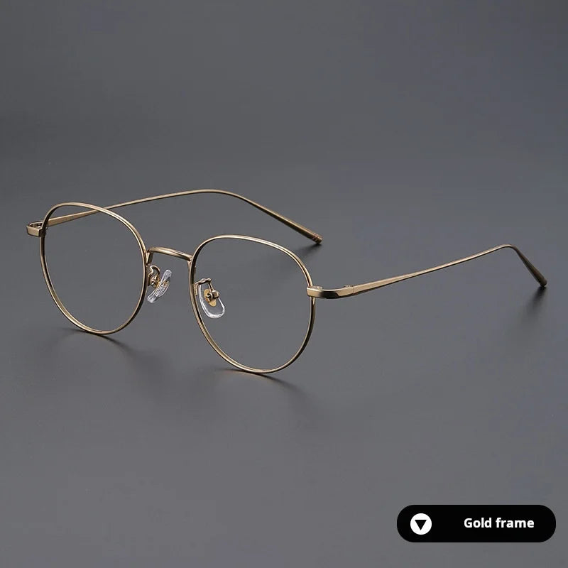 Momoja Unisex Full Rim Oval Round Titanium Eyeglasses 722066