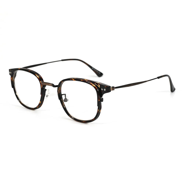 Cubojue Unisex Full Rim Square Tr 90 Titanium Reading Glasses 71406 Reading Glasses Cubojue tortoise bronze photochromic 350