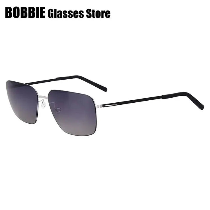 Bobbie 800131 Men’s Screwless Full Rim Square Titanium Sunglasses FuzWeb