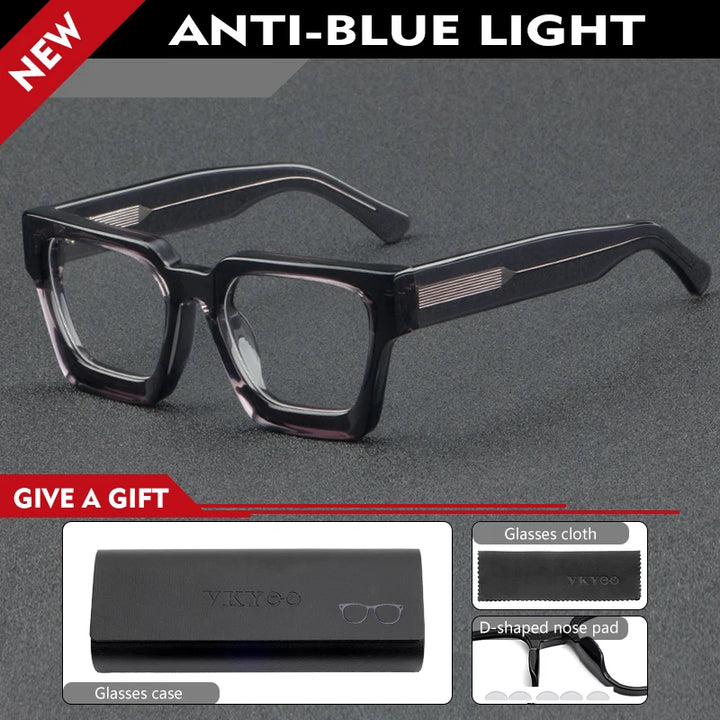 Vicky Unisex Full Rim Square Brow Line Acetate Reading Glasses 631439