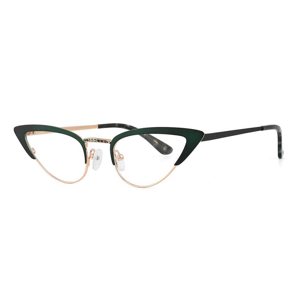 Laoyehui Women's Full Rim Cat Eye Alloy Presbyopic Reading Glasses Glr8931 Reading Glasses Laoyehui 0(NO BLUE LIGHT) C1 green 